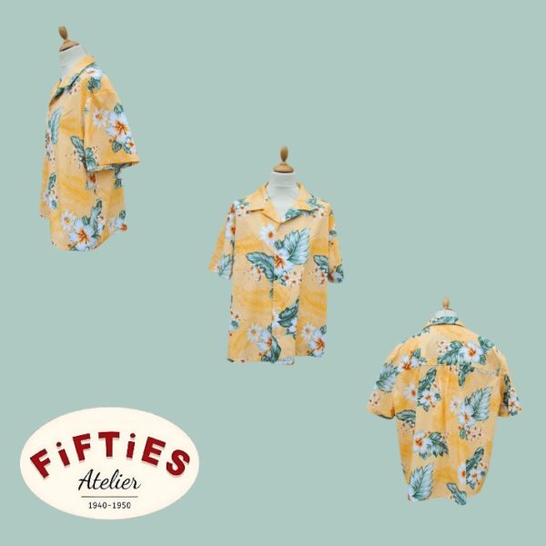 Chemise Manches Courtes Hawaïenne Vintage Fifties Rétro Rockabilly BORA BORA Hommes