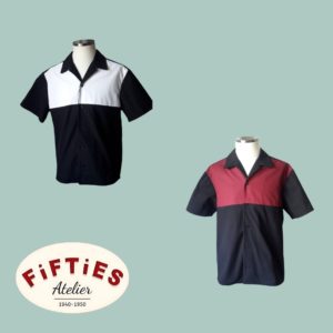 Chemise Bowling Manches Courtes Elvis Fifties Rock'n'roll Old School Rockabilly Hommes