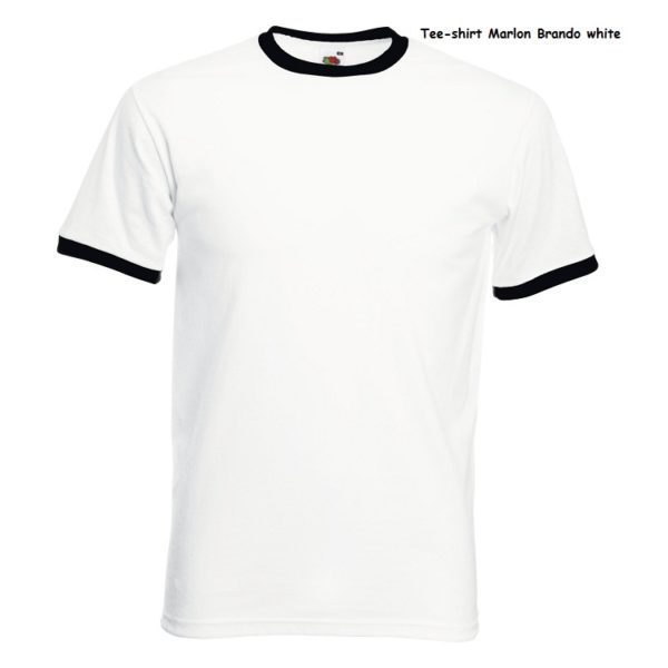 T-shirt bi blanc revers noir Homme T-shirt old school