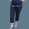 Pantacourt Année 50 Rétro Pin-up Rockabilly Jeans Noir Bleu Marine – Image 2