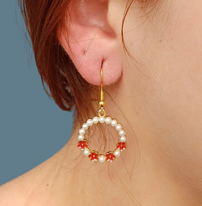 Boucles d'Oreilles Pendantes Perles de Fleurs