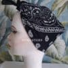 Bandana Pin-up Bandeau cheveux Vintage Rétro en Coton noir ou rouge – Image 3