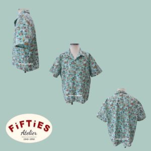 Chemise Manches Courtes aux motifs Combi WV Vintage Rétro Année 50 Rockabilly