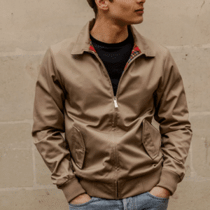 Blouson Harrington® Original beige Rockabilly Motard Vintage Rétro