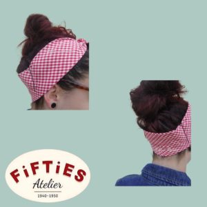 Bandeau Cheveux Vichy Rouge Rockabilly Pin-up Vintage Rétro Old school