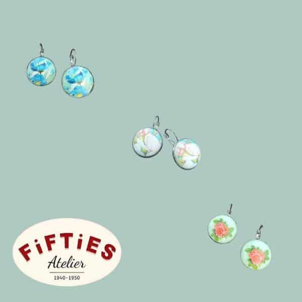 Boucles d'oreilles pendantes en résine peinte