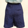Short Pin-up taille haute en Jean Rockabilly Denim Brut – Image 7