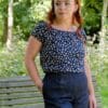 Short Pin-up taille haute en Jean Rockabilly Denim Brut – Image 4