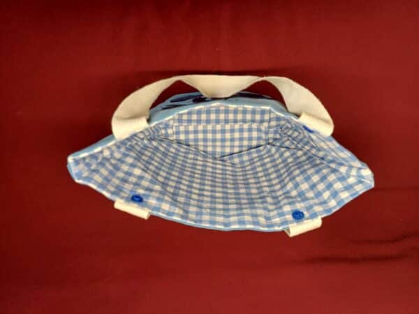 Sac de toilette vichy bleu et ses lingettes Sac de toilette écoresponsable – Image 6