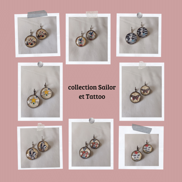 Boucles d'oreilles pendantes Collection Sailor Jerry Tattoo