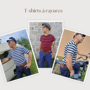 T-shirt à rayures hommes rockabilly old school
