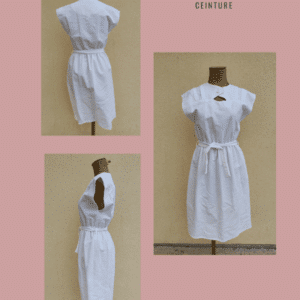 Robe blanche manches courtes vintage