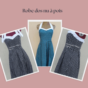 Robe Dos nu à pois Pin-up Rockabilly Fifties Rétro Vintage