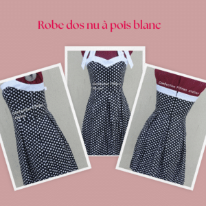 Robe Dos nu à pois Pin-up Rockabilly Fifties Rétro Vintage
